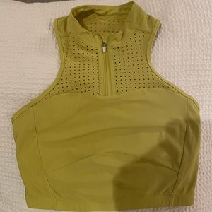 Lululemon cropped exercise tank. Chartreuse (yellow/green), size 6